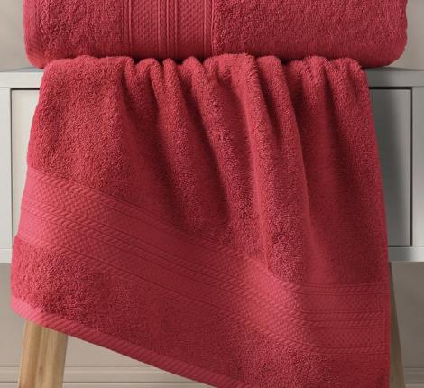 Комплект махровых полотенец &quot;KARNA&quot; SOLID 50х90/1 70x140/1, Красный