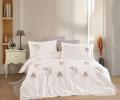 Постельное бельё "DANTELA VITA" поплин с вышивкой JOVIA (кремовый), Евро