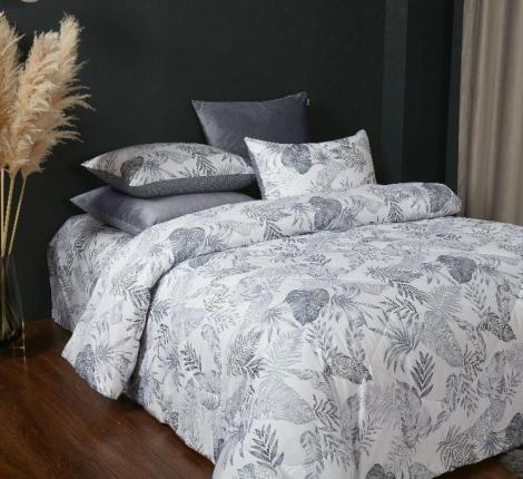 Постельное белье с одеялом "Kazanov.A." Престон (жемчуг платина) Велюр/Egypt Cotton, Евро