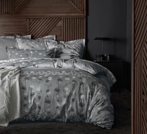 Постельное бельё "Blanc des Vosges" KYOTO GRAPHITE сатин-жаккард, Евро