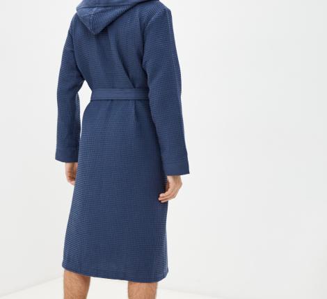 Мужской халат вафельный с капюшоном "Sofi de Marko" Гамлет (синий), S