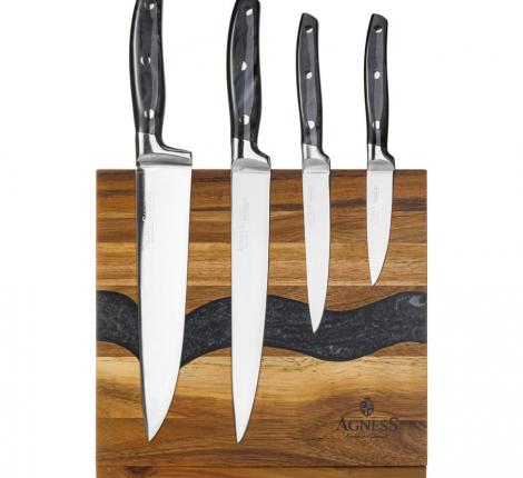 Набор кухонных ножей "AGNESS" с магнитным держателем 911-788, 5 предметов