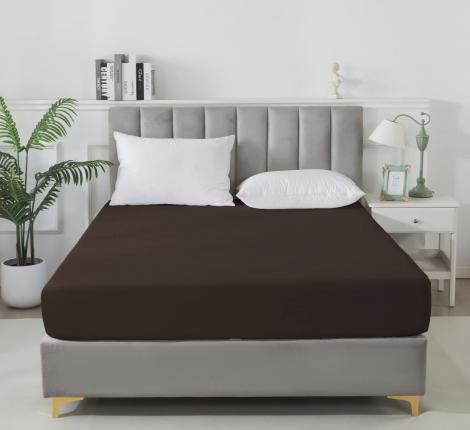 Простыня на резинке Tango SOHO (тёмно-коричневый), 160x200