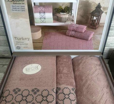 Набор полотенец EFOR "DELINA" (50*70;50*90;70*140), пудра