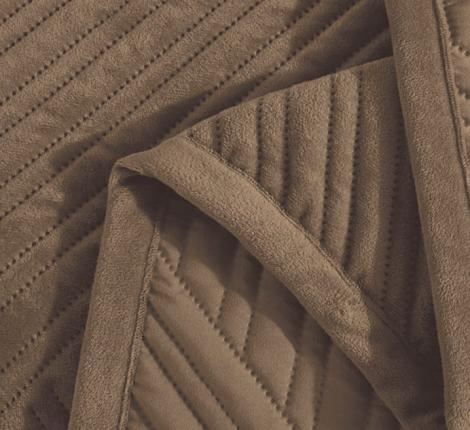 Покрывало из бархата "KARTEKS" 01, 240х260 (50х70-2 шт), коричневый