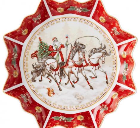 Блюдо сервировочное "ТРОЙКА" 85-1737-11, 26*4 см (красное)