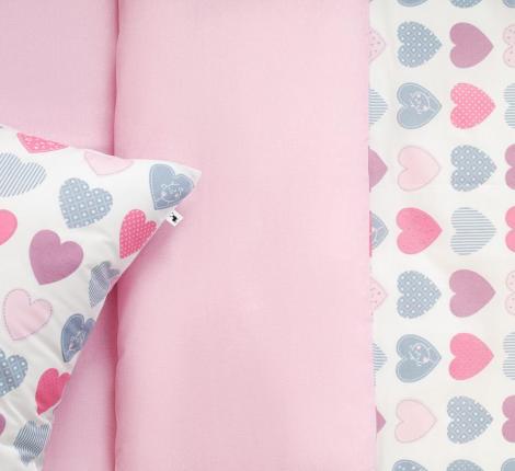 Постельное белье "Siberia" Сердечки (розовый) Ранфорс, 1,5 спальный