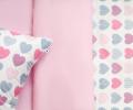 Постельное белье "Siberia" Сердечки (розовый) Ранфорс, 1,5 спальный
