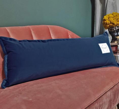 Подушка декоративная "Sofi de Marko" Джереми (синий) Велюр, 32х90
