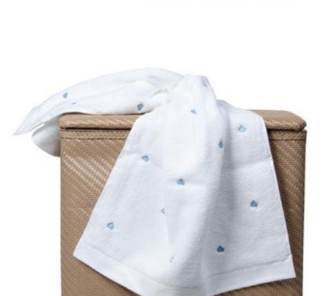 Полотенце микрокоттон Maison D'or "LOVE" 50х100, белый/бирюзовый