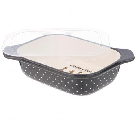 Форма для запекания с пластиковой крышкой "FAMILY FARM", 25,5*19*6,5 см