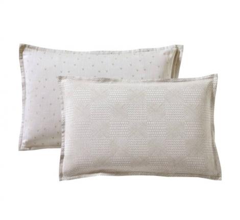 Постельное бельё "Blanc des Vosges" GRAMINES CRÈME жаккард метис, Евро