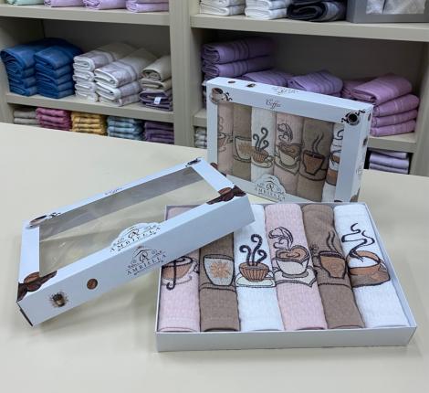 Набор вафельных салфеток "AMBIELLA" КОФЕ, 40х60-6 шт.