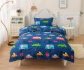 Постельное белье детское "Sofi de Marko" Трафик (синий) Сатин, 1,5 спальный