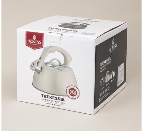 Чайник со свистком и термометром  "AGNESS", 2,8 л