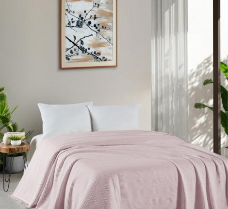 Покрывало вафельное с гипюром "DO&CO" 160x220 PETEK, лиловый