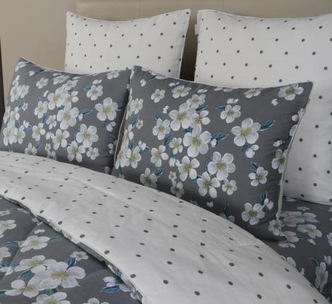 Постельное белье с одеялом "Kazanov.A." Зара (графит жемчуг) Сатин, 1,5 спальный