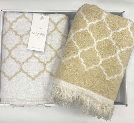Комплект полотенец 50x100-85x150 Maison D'or "LORENZA", бежевый