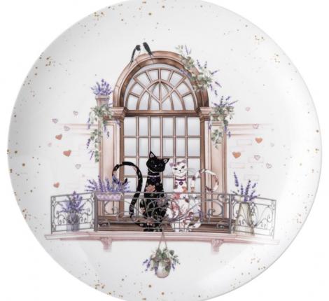 Набор посуды обеденный "ЛАВАНДОВЫЕ КОТЫ" на 4 персоны, 16 предметов