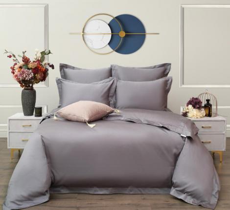 Постельное белье "Sofi de Marko" Моно (серо-лиловый) Сатин ДеЛюкс, Евро