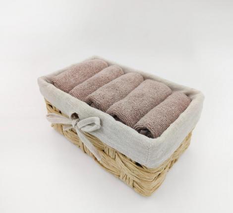 Набор махровых салфеток "Sofi de Marko" Дэйзи 30х50-5шт., светло-бежевый