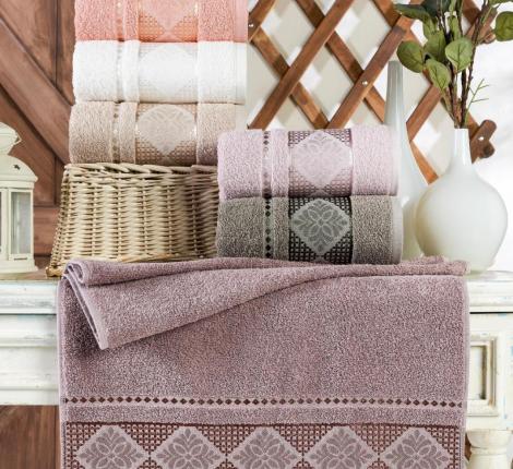 Набор махровых полотенец "TWO DOLPHINS" жаккард 70х140 (1/6 ) A184 DELTA