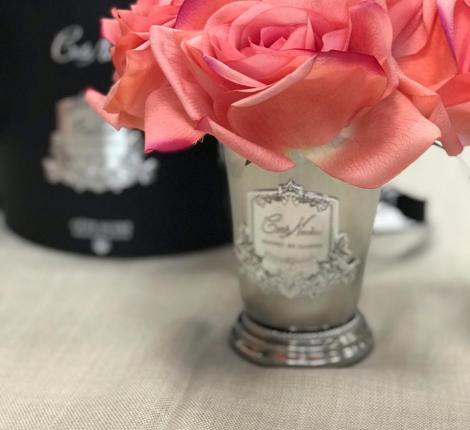 Букет ароматизированный "COTE NOIRE" SEVEN ROSE (коралловый) ваза металл, 2 спрея 5 мл
