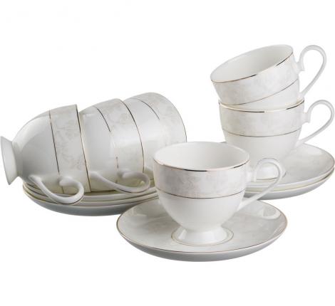 Чайный набор "СНЕЖНАЯ КОРОЛЕВА" на 6 персон, 12 предметов