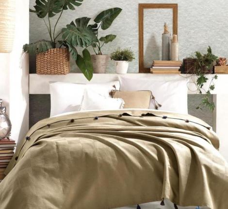 Покрывало вафельное "SAHESER" ZILLER хаки, 220х220