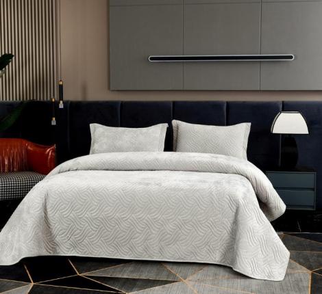 Покрывало "Sofi de Marko" Деварта (светло-серый) Бархат, 240x260