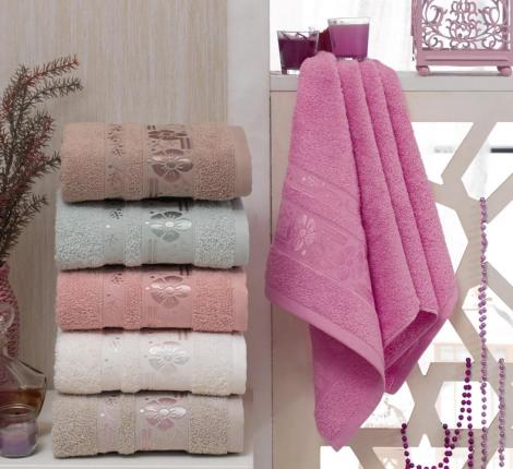 Набор махровых полотенец "TWO DOLPHINS" жаккард 70х140 (1/6 шт.) (E648) ALINA