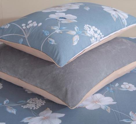 Постельное белье с одеялом "Kazanov.A." Петуния (деним платина) Велюр/Egypt Cotton, Евро