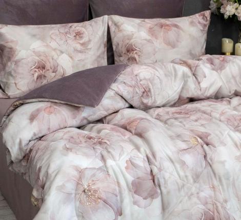Постельное белье с одеялом "Kazanov.A." Альма (пудра платина) Велюр/Egypt Cotton, Евро