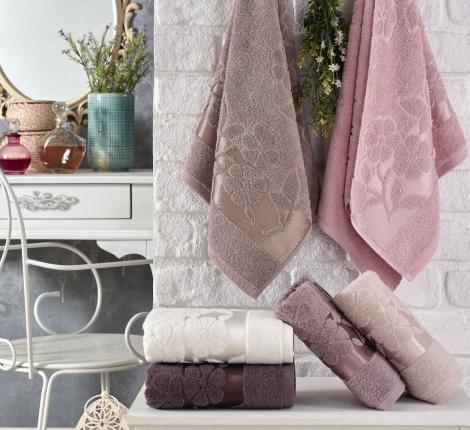 Набор махровых полотенец "TWO DOLPHINS" жаккард 70х140 (1/6 шт.) (E713) ERIN