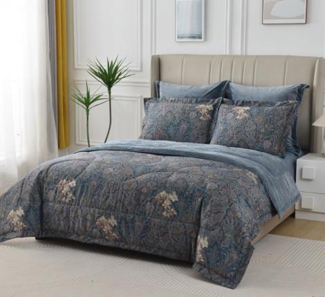 Постельное белье с одеялом "Sofi de Marko" Ренато №9 Велюр/Сатин, 1,5 спальный