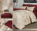 Постельное бельё с одеялом "Kazanov.A." Linen Batik (гранатовый лен) Сатин, Евро
