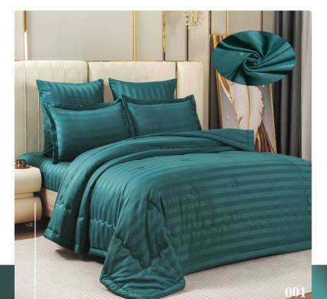 Постельное бельё c одеялом EFOR SATEN модель 2 (бирюзовый), Евро