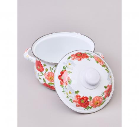 Кастрюля эмалированная с крышкой "МАКИ", 2.0 л