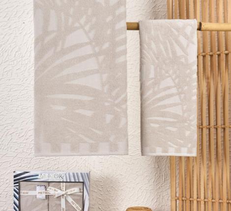 Комплект махровых полотенец "METEOR" (50x90/70х140) 2 шт. PATAYA, бежевый