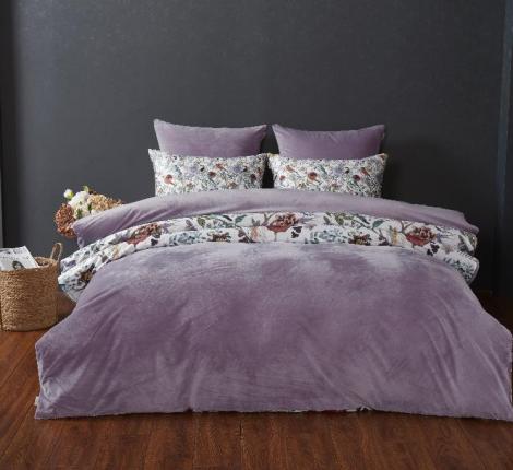 Постельное белье с одеялом "Kazanov.A." Маки (жемчуг лаванда) Велюр/Egypt Cotton, Евро