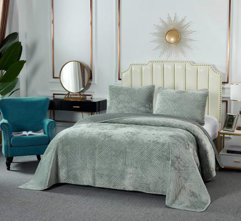 Покрывало "Sofi de Marko" Патрисия (изумруд 1) Велюр, 240х260