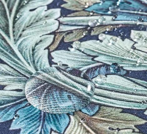 Скатерть круглая с пропиткой "ЛИСТЬЯ МОРРИСА" 150 см, синий