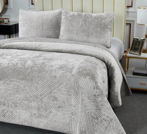 Покрывало "Sofi de Marko" Патрисия (светло-серый 1) Велюр, 240х260