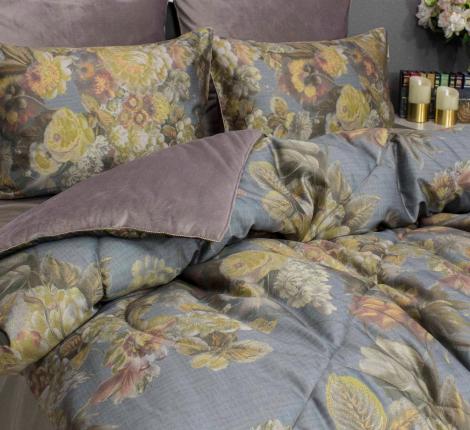 Постельное белье с одеялом "Kazanov.A." Филис (деним капучино) Велюр/Egypt Cotton, Евро