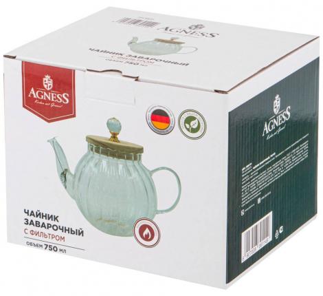 Заварочный чайник Agness "KRISTALL", 750 мл