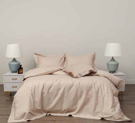 Постельное белье "Sofi de Marko" Моне (карамель) Страйп Сатин, Евро