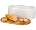 Хлебница "AGNESS" 33,8*18*12 см с 2-мя банками для сыпучих продуктов, белый