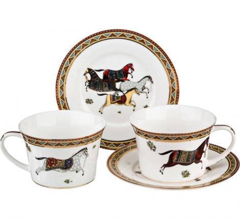 Чайный набор "ЛОШАДЬ" (260 мл) на 2 персоны, 4 предмета
