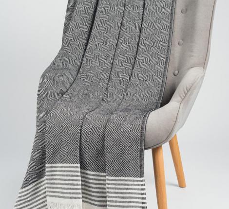 Плед "OLIVIA" черный, 170Х210