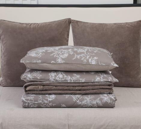 Постельное белье с одеялом "Sofi de Marko" Роберто №19 Велюр/Сатин, Семейный